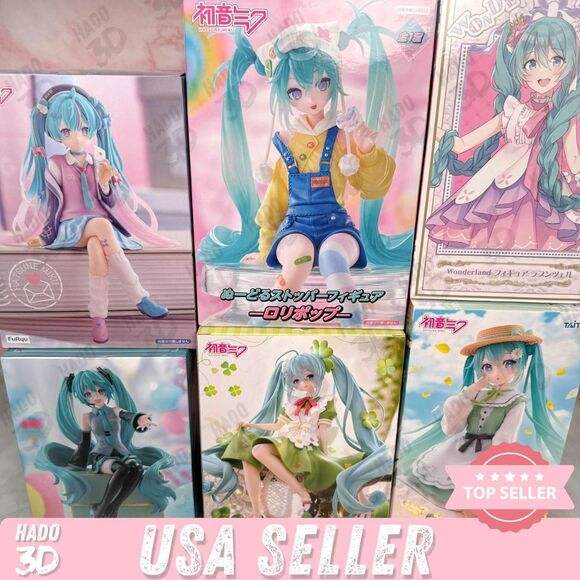 Hatsune Miku Noodle Stopper Figures Bundle Lollipop Rapunzel Clover Fashion Love - Picture 1 of 5